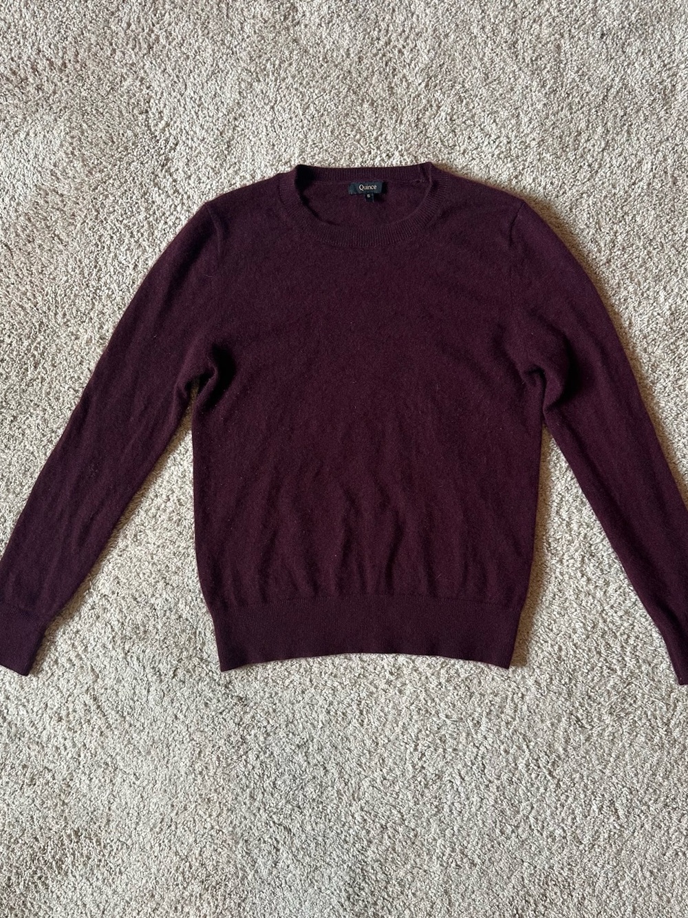 Quince Super Luxe Baby Cashmere Crewneck Sweater - Burgundy